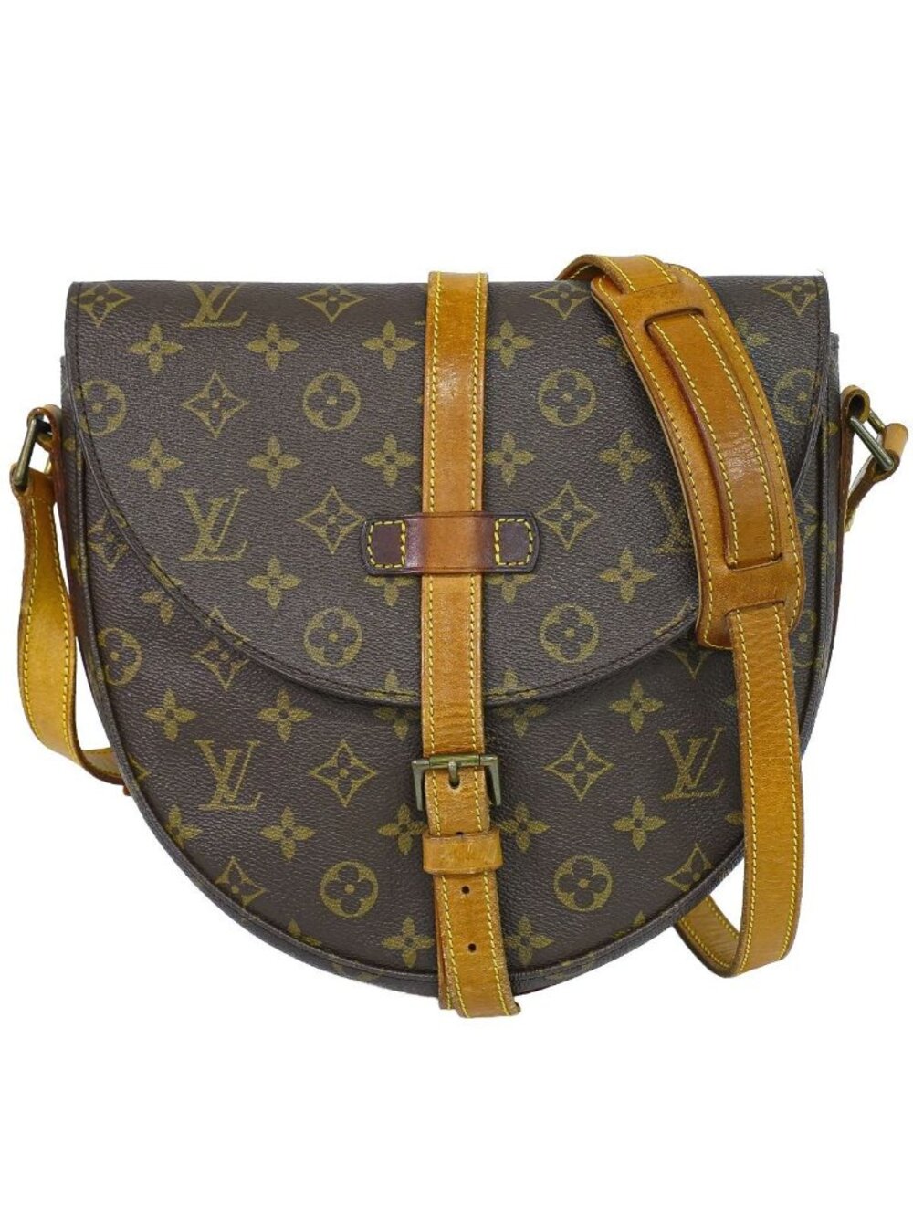 Louis Vuitton LV Chantilly MM Monogram Shoulder Bag Pochette Brown